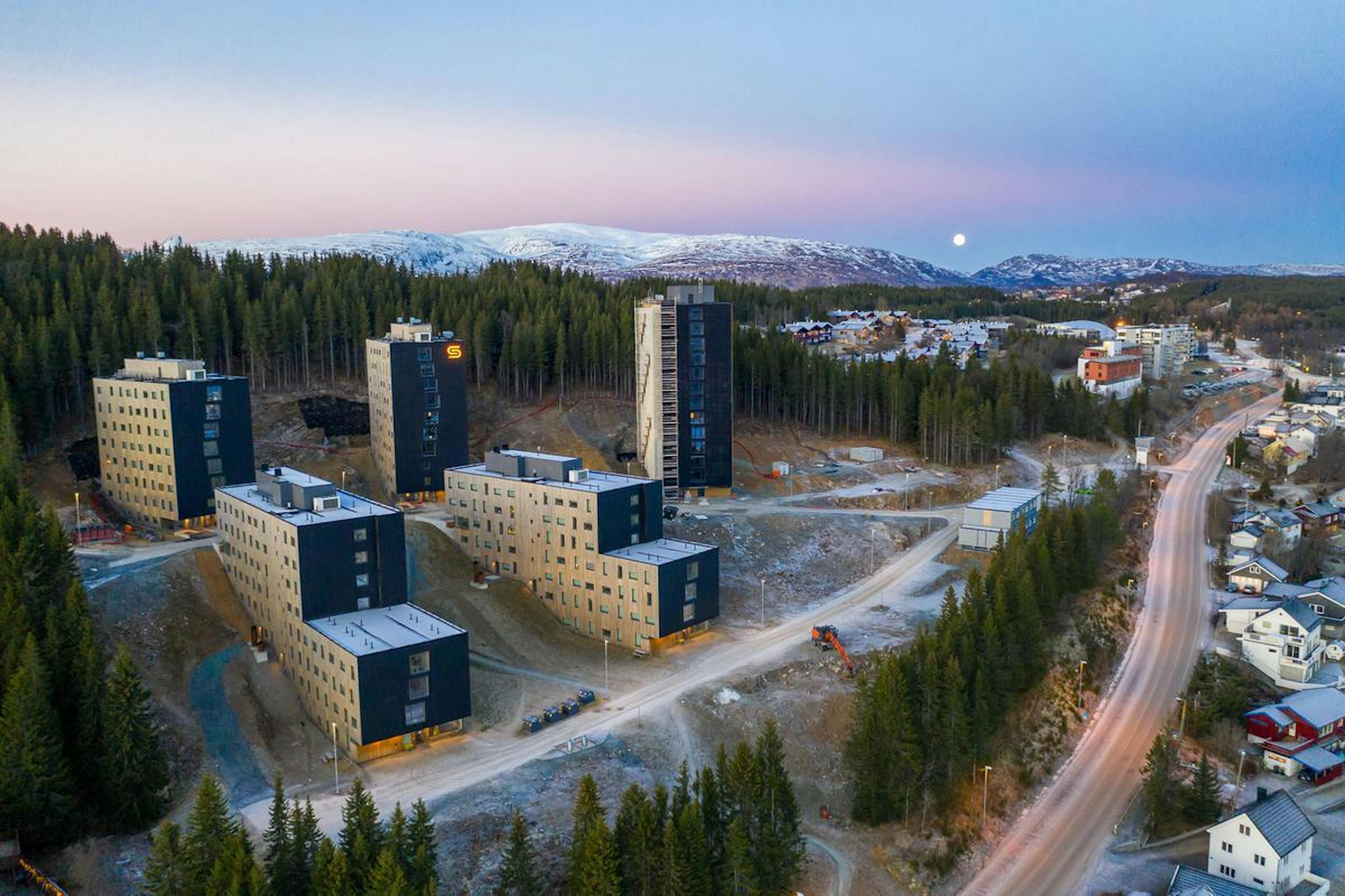 Dramsvegen Panorama bolig Tromso hybel kollektiv ute drone stor