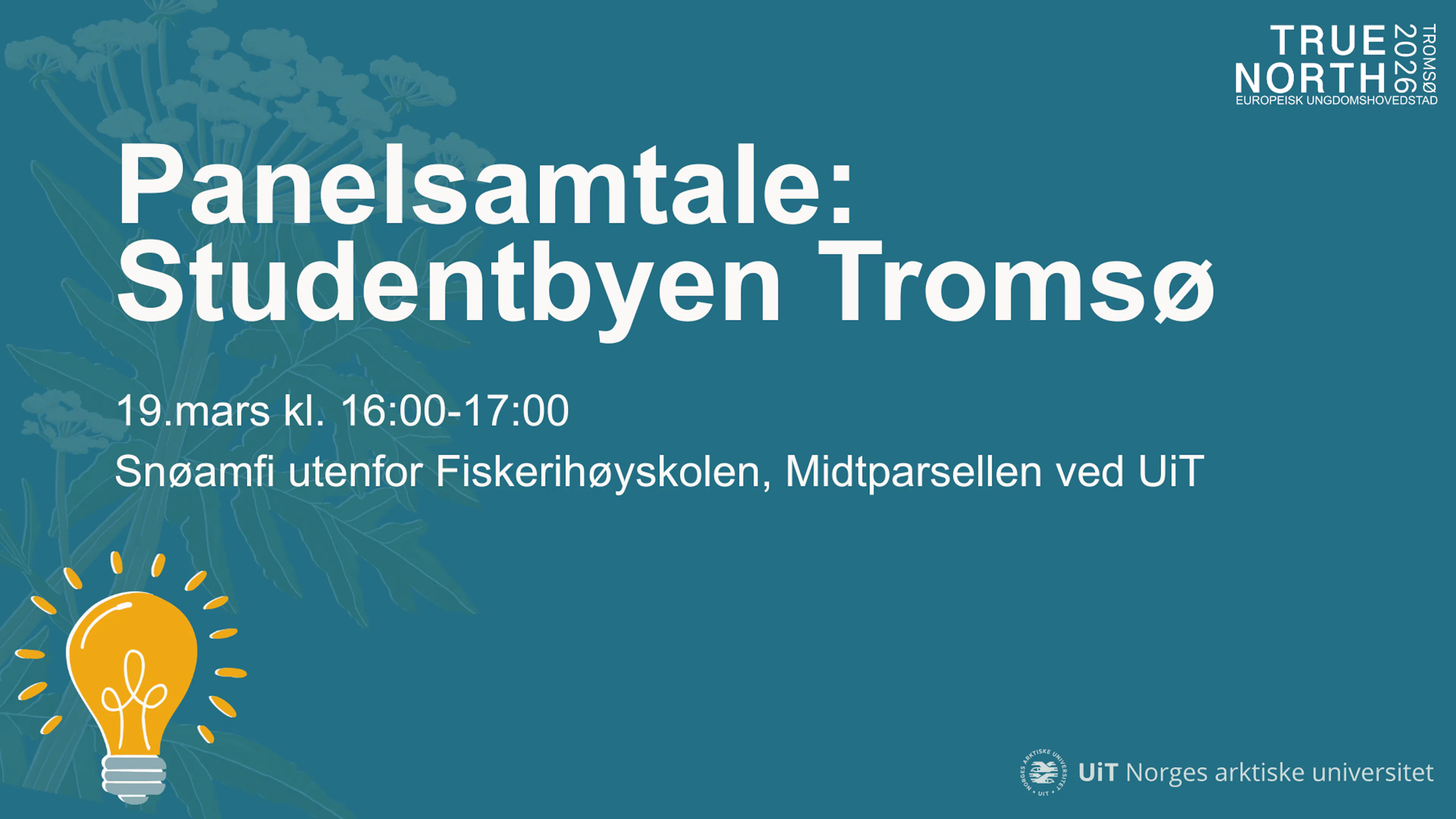 Grafisk panelsamtale studentbyen Tromsø